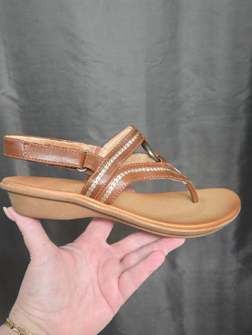 SOUL Naturalizer Women's Brown Tan Braided T-Strap Slingback Sandals - Picture 7 of 14